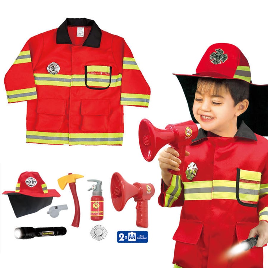 Kids Firefighter Dress-Up Set with Helmet