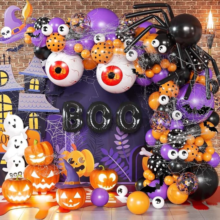 Halloween Balloon Garland Arch Kit, Purple and Orange