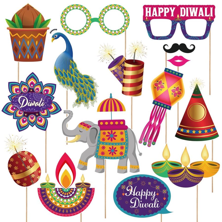 Diwali Festival of Lights Photo Booth Props Kit