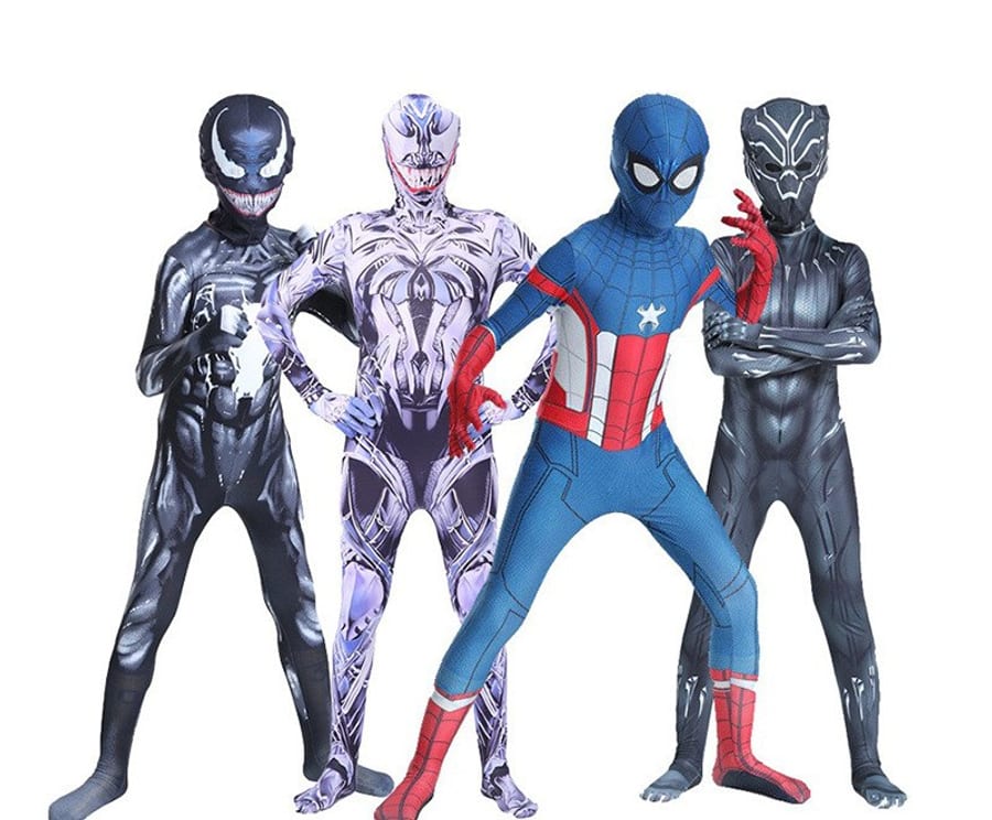 Venom & Black Panther Style Kids Bodysuit