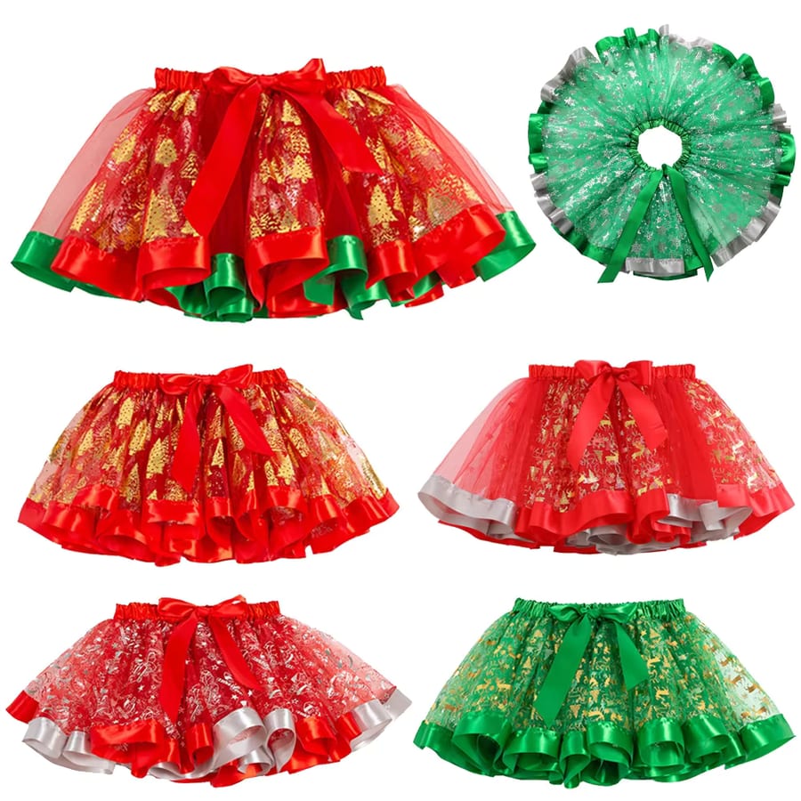 Girls' Christmas Tutu Party Skirt